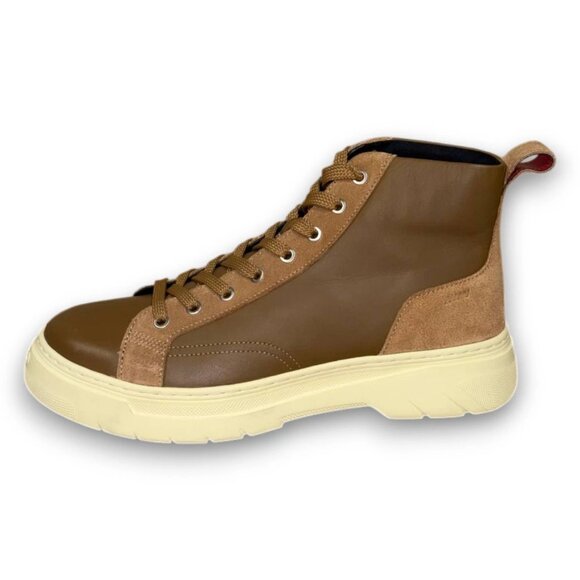 HUGO Urian Men's Brown Leather Hiking Boots US 9 (UK 8 EU 42) MSRP $199 - Picture 2 of 4